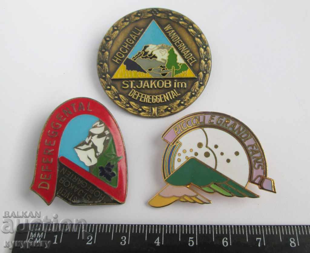 Lot 3 Alpine Badges Mountain Sign Mountaineering Austria with price 20.00 BGN | € 10.23 Lot 3 Alpine Badges Mountain Sign Mountaineering Austria with price 20.00 BGN | € 10.23