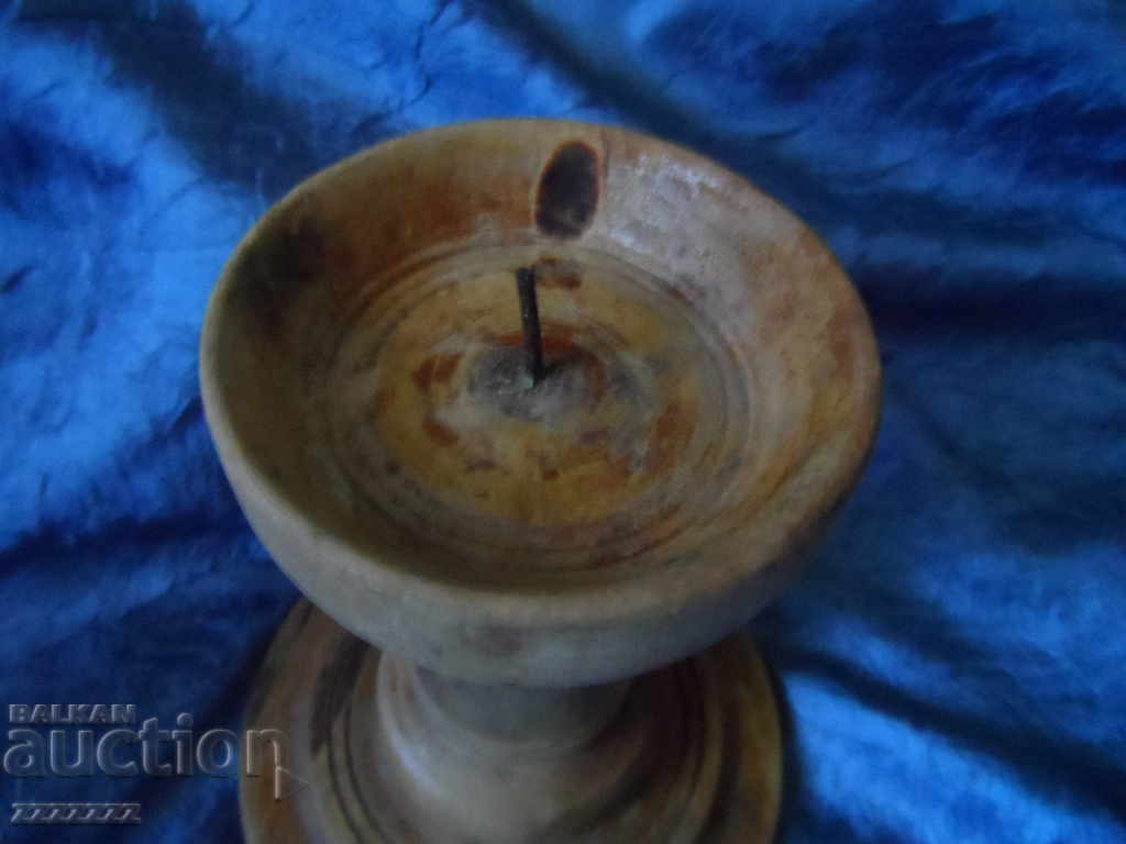 old wooden candle holder - 7