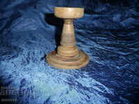 old wooden candle holder