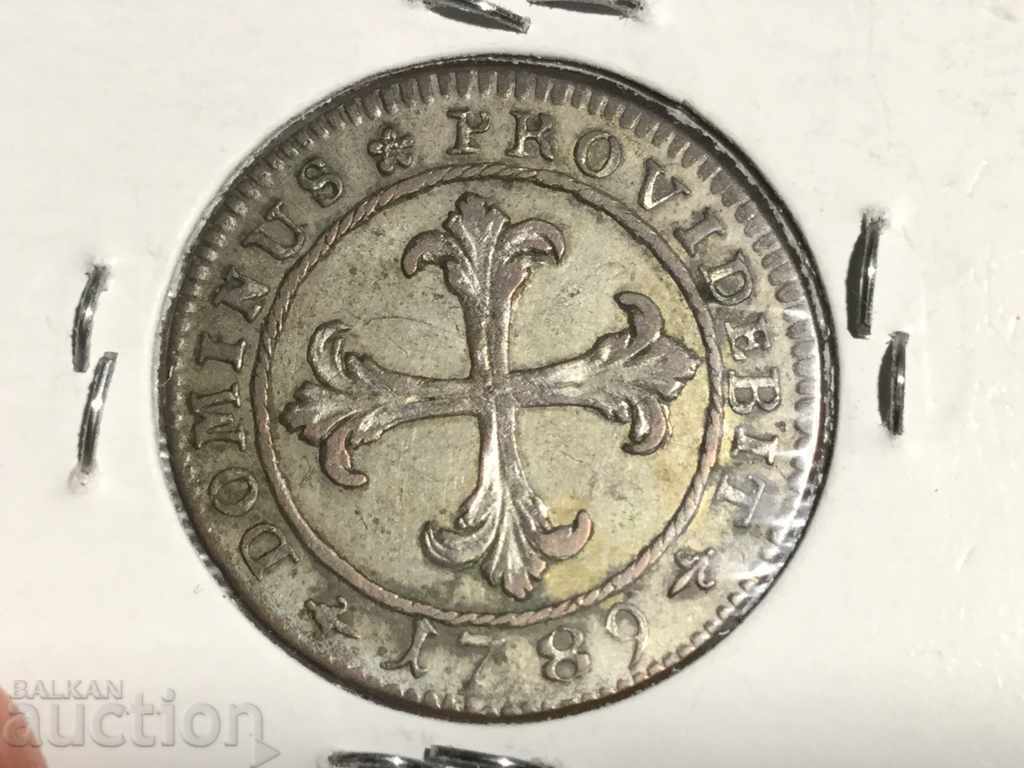 Берн Швейцария рядка и отлична монета 4 кройцера 1789 г