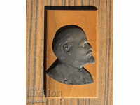 old Russian Soviet wall relief bas-relief with a bust of Lenin