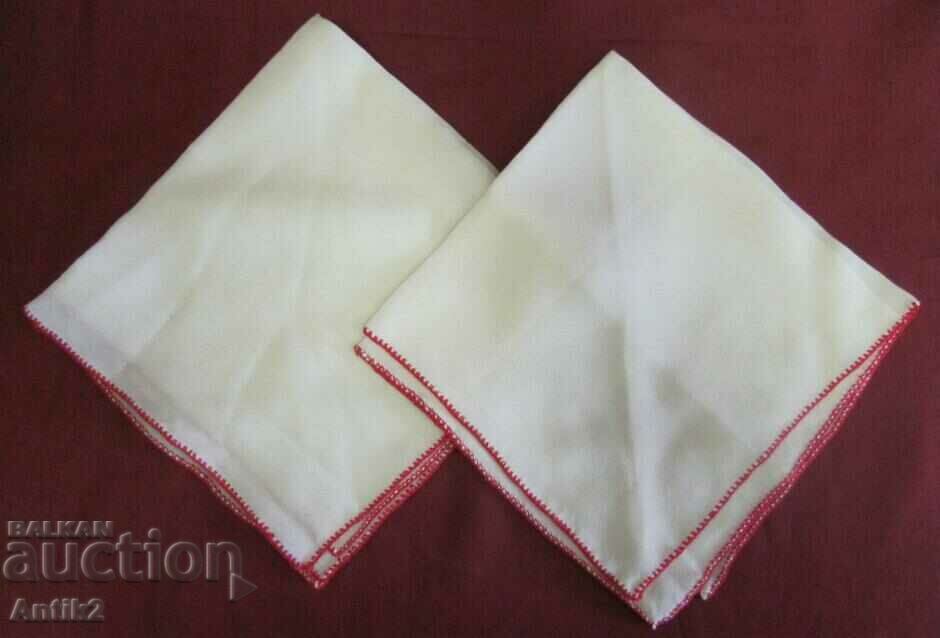 Παράδοση Παλιές γυναικείες πετσέτες ραμμένες στο χέρι 2 κομμάτια μετάξι