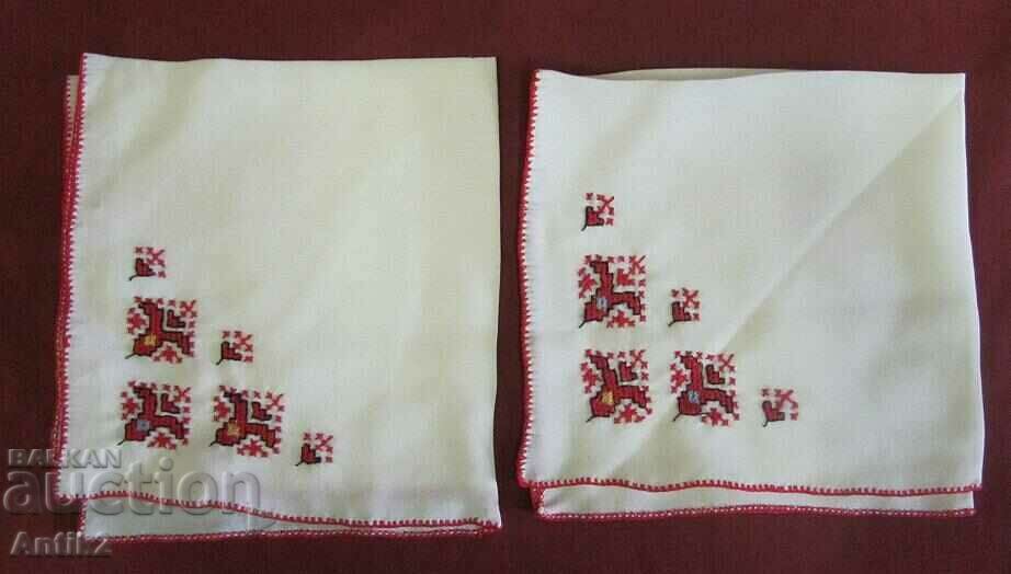 Παλιές γυναικείες πετσέτες ραμμένες στο χέρι 2 κομμάτια μετάξι - 5