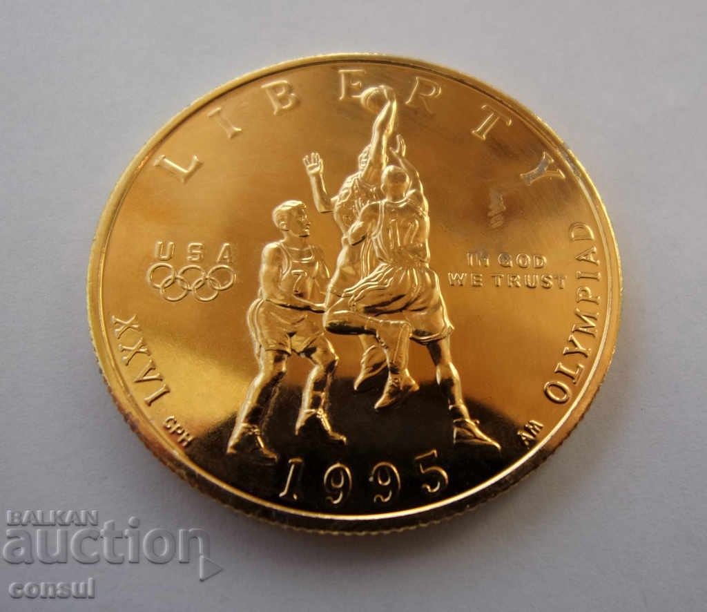 САЩ  ½  Долар 1995  UNC  Rare Олимпийски Спорт