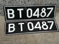 Pair number registration number from vehicle enamel plate plate