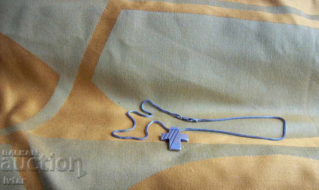 Silver cross with chain - 1 with price € 28.00 | 54.76 BGN