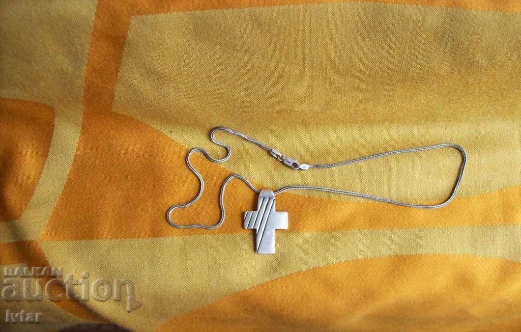 Silver cross with chain - 1 Silver cross with chain - 1