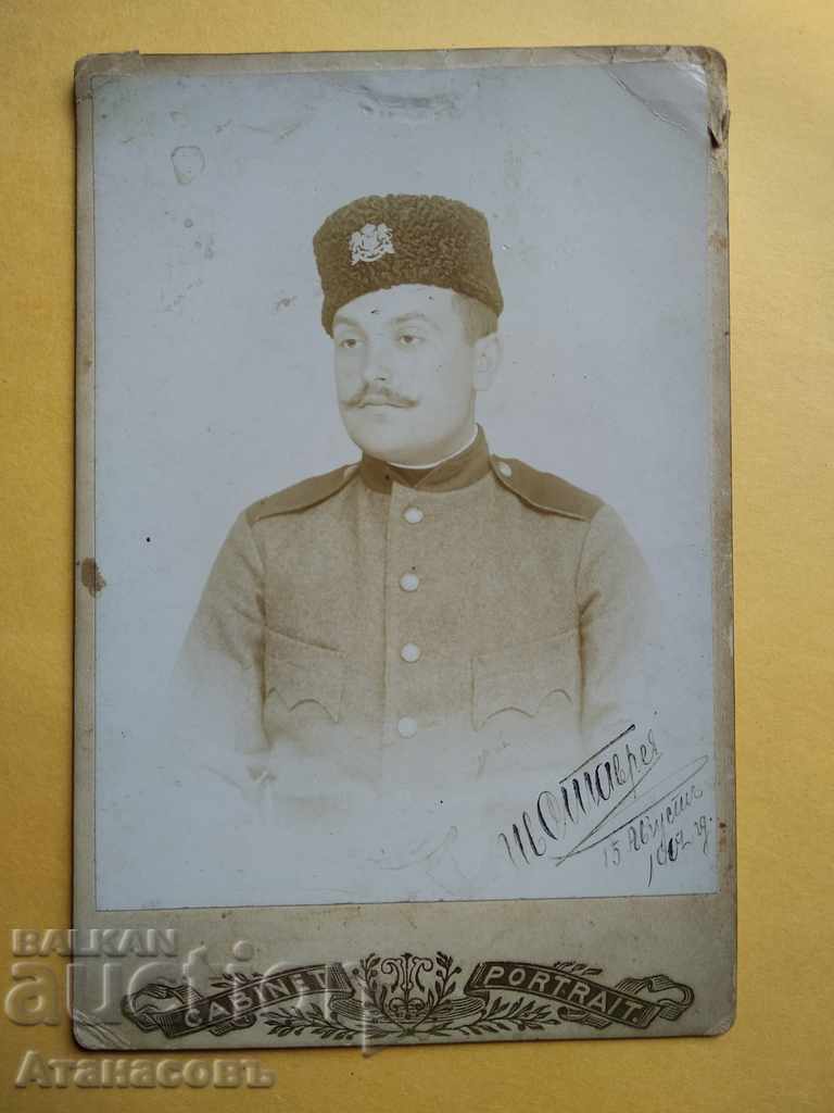 Photography Photo Cardboard Kniazheski soldier Ivan Stavrev 1902