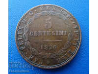 Sardinia 5 Centessimi 1826 Rare