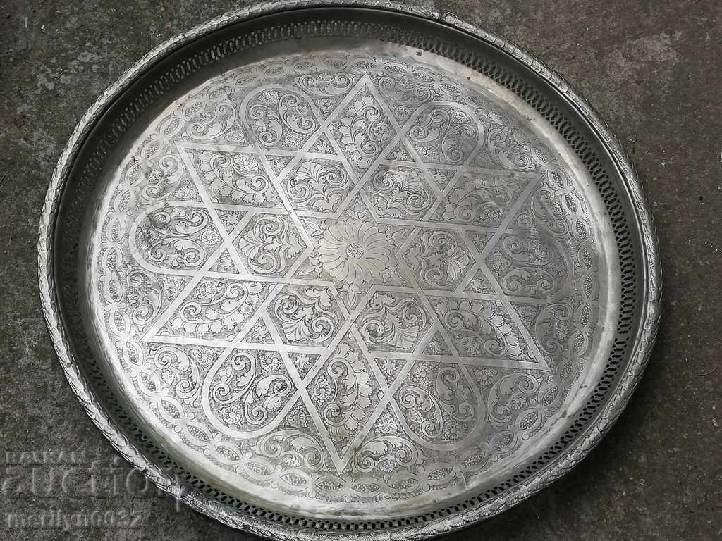 An old Ottoman tray, a blue-backed table top of the 20th century with price 225.00 BGN | € 115.04