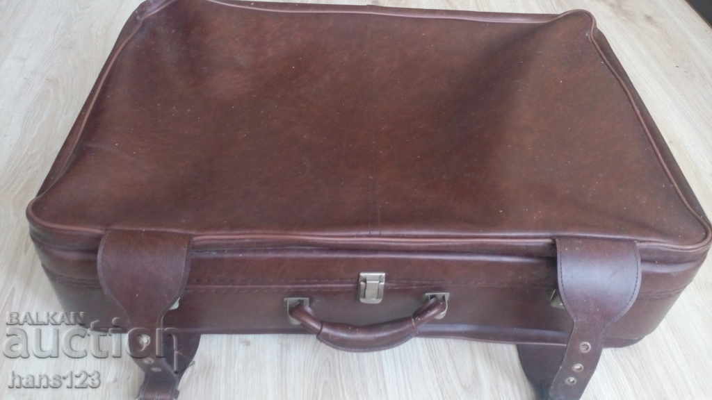 Vintage ρετρό δερμάτινη βαλίτσα μεγάλη