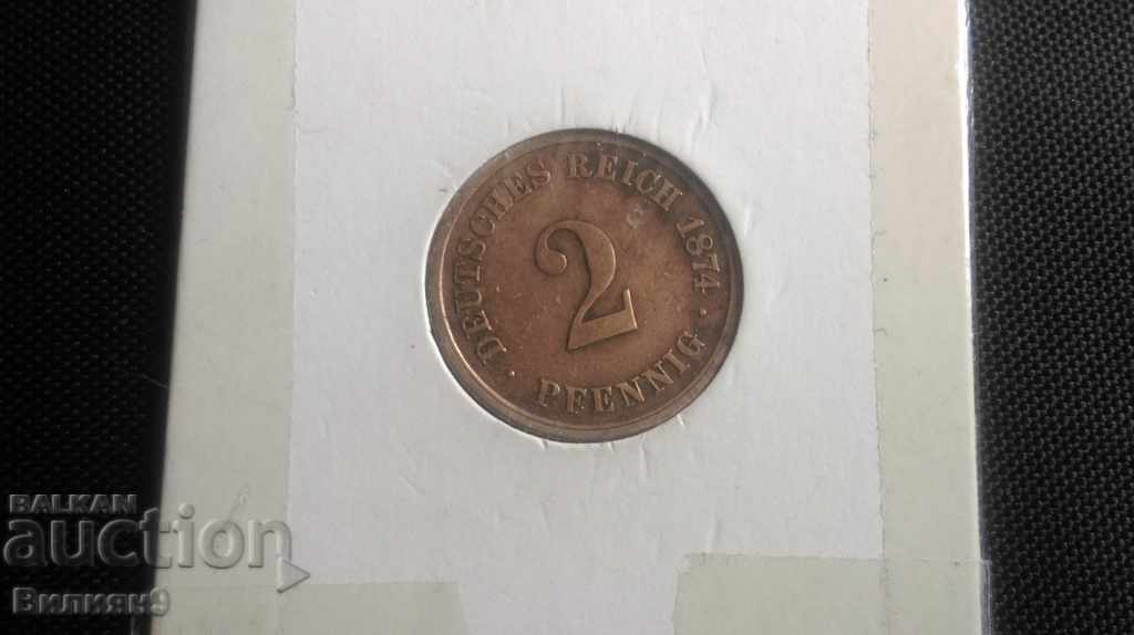 2 pennings 1874 'A' 'Germania