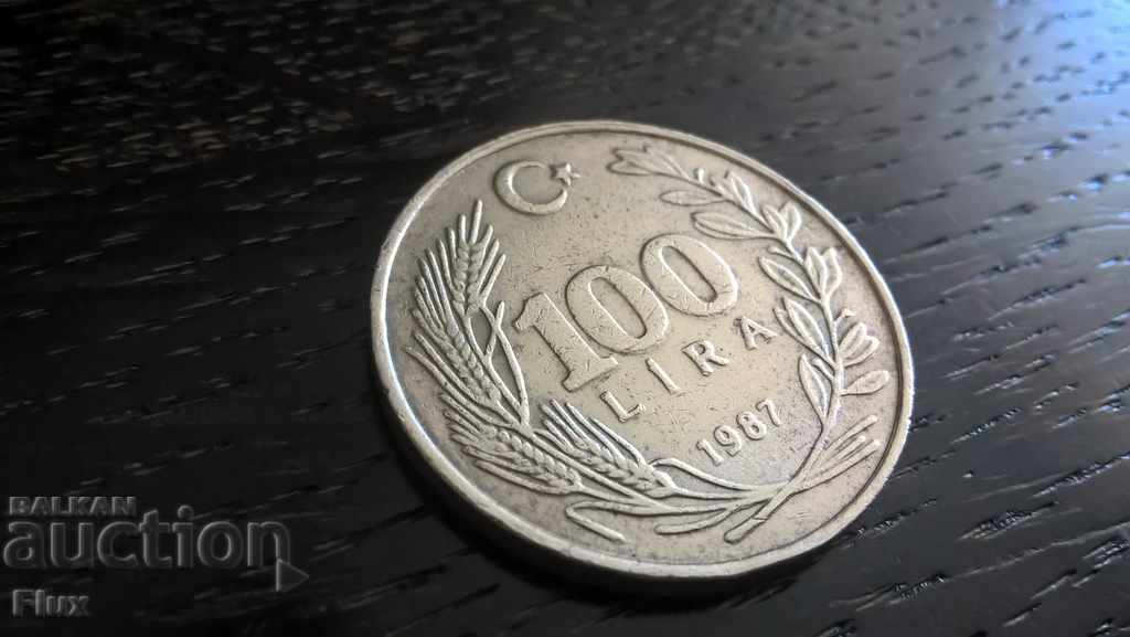 Монета - Турция - 100 лири | 1987г.