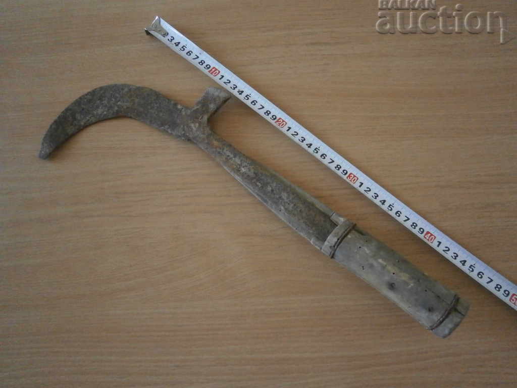 старинен ПРИМИТИВЕН косер ръчно кован нож сатър балтия