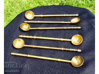 Bronze spoons for cocktails, lemonade, cappuccino.