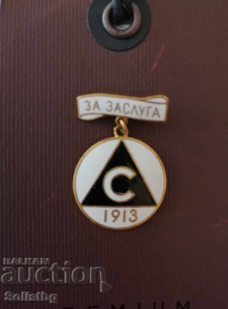 Enamel badge "For merit, Slavia.