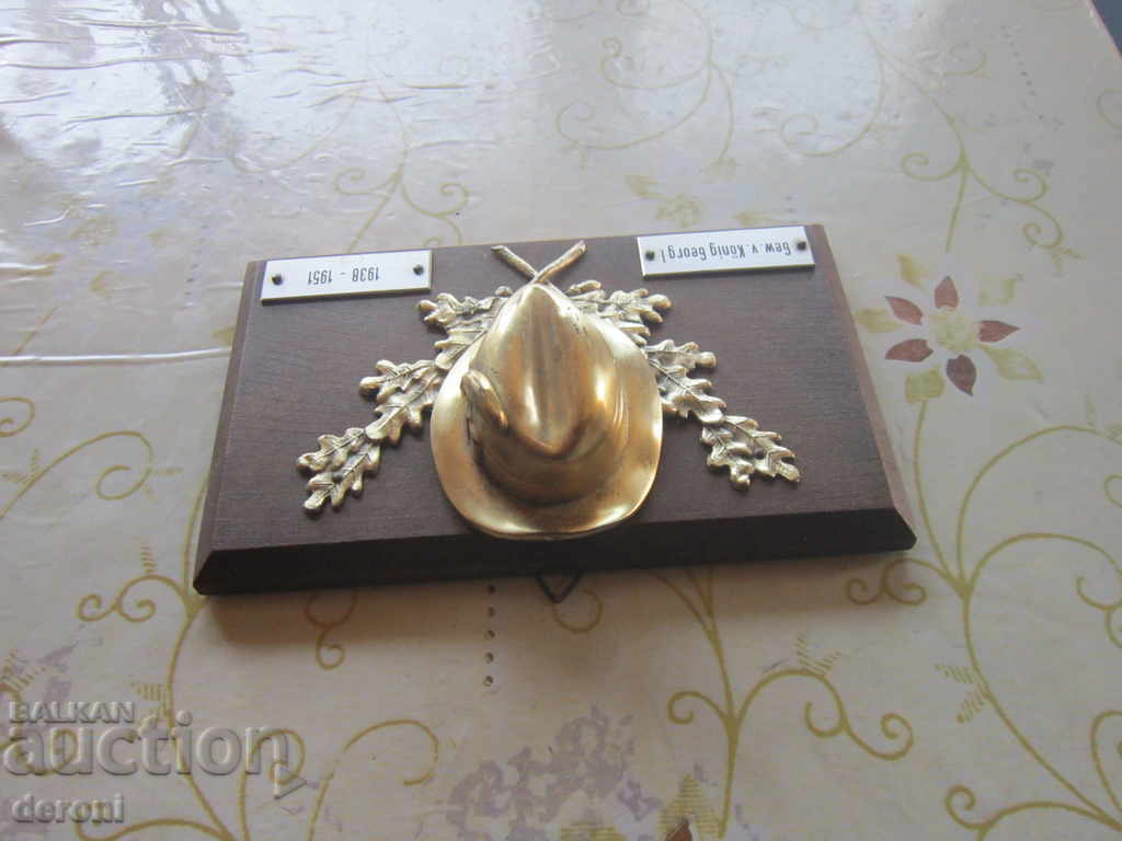 Livrarea Sculptura germană de vânătoare de bronz unică, Hat 1951, tiroleză Livrarea Sculptura germană de vânătoare de bronz unică, Hat 1951, tiroleză