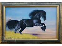 Horse, black, painting