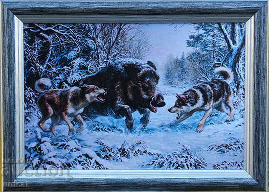 Wild boar vs. dogs picture Wild boar vs. dogs picture