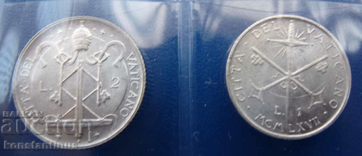 Vatican Papa Paul al VI-lea Set Argint 1967 Rar - 5