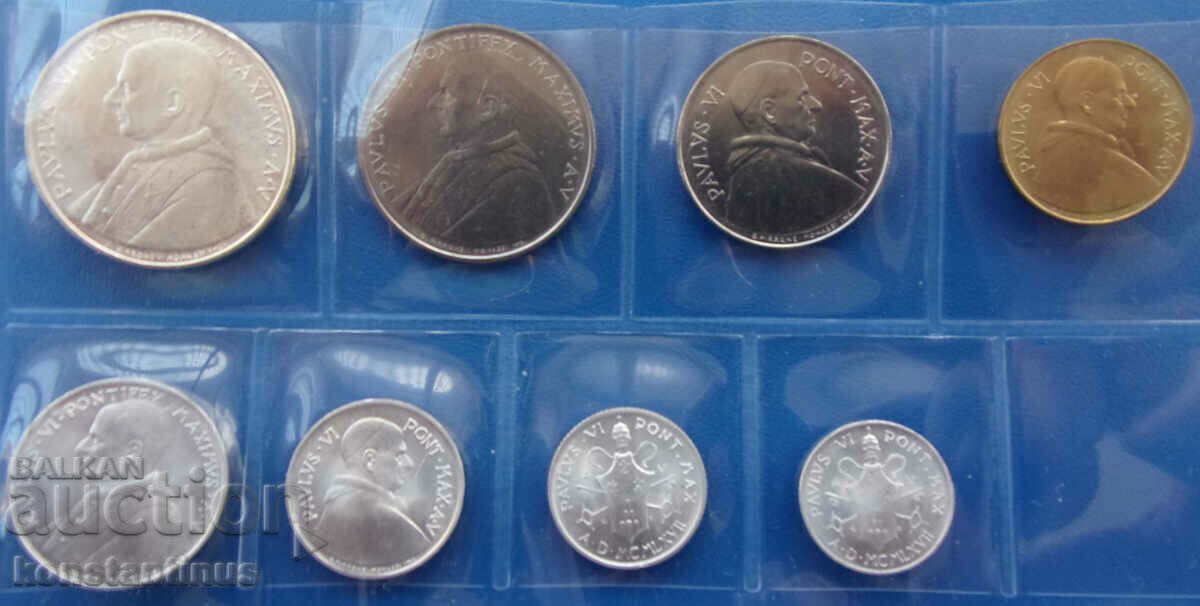 Vatican Papa Paul al VI-lea Set Argint 1967 Rar - 6