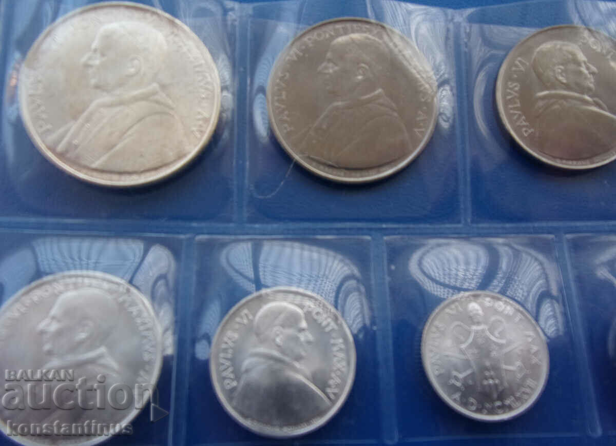 Vatican Papa Paul al VI-lea Set Argint 1967 Rar - 7