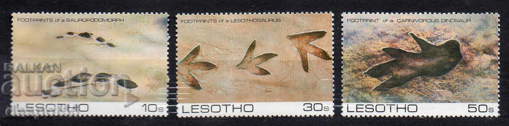 1984. Lesotho. Petrified steps of prehistoric animals.