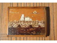 old vintage Macedonian wooden snuff box Skopje Macedonia