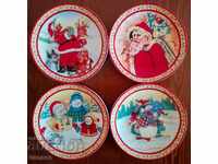 4 Italian Christmas Porcelain Plates