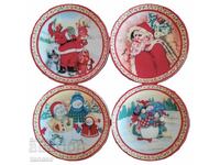 4 Italian Christmas porcelain plates