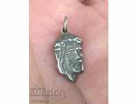 Silver Pendant with the Face of Jesus Christ
