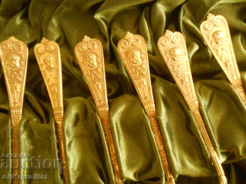 Auction Attractive gold-plated SPOONS, coffee/tea, top DESIGN Auction Attractive gold-plated SPOONS, coffee/tea, top DESIGN