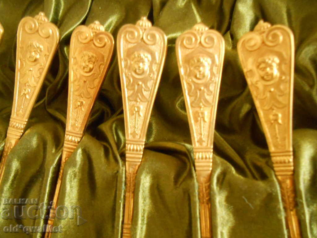 Attractive gold-plated SPOONS, coffee/tea, top DESIGN - 5 Attractive gold-plated SPOONS, coffee/tea, top DESIGN - 5