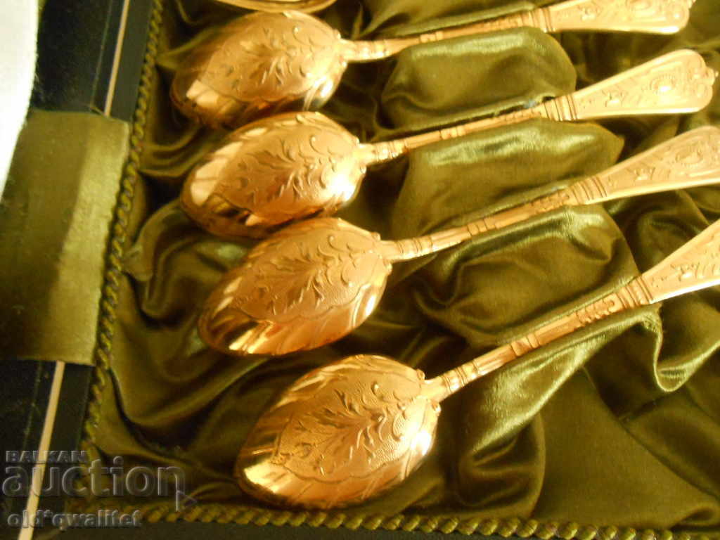 Attractive gold-plated SPOONS, coffee/tea, top DESIGN - 6 Attractive gold-plated SPOONS, coffee/tea, top DESIGN - 6