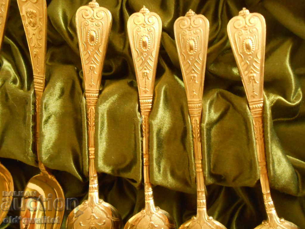 Attractive gold-plated SPOONS, coffee/tea, top DESIGN - 7 Attractive gold-plated SPOONS, coffee/tea, top DESIGN - 7
