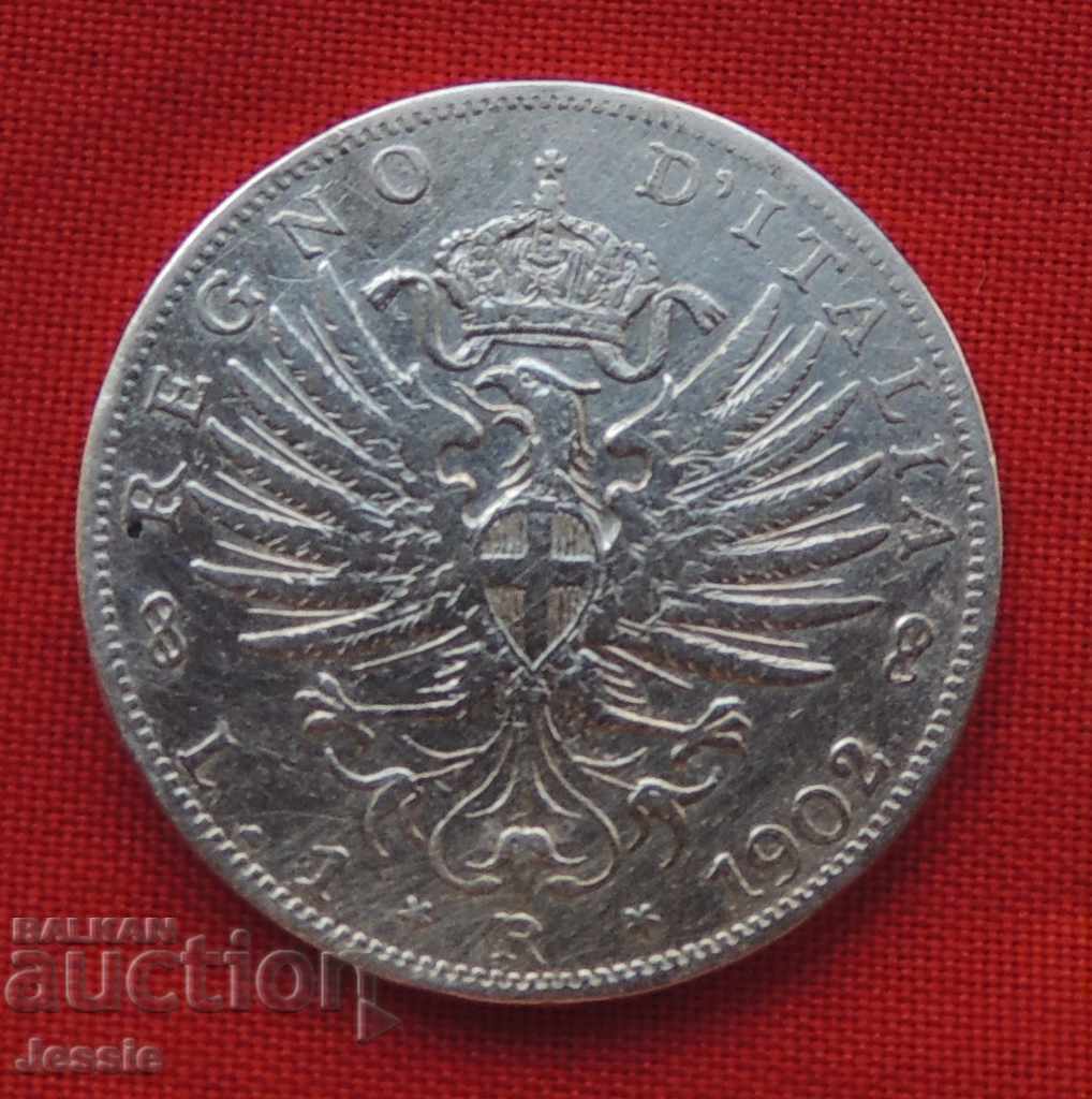 1 Lira 1902 R Italy - RARE - Victor Emmanuel COMPARE VALUES