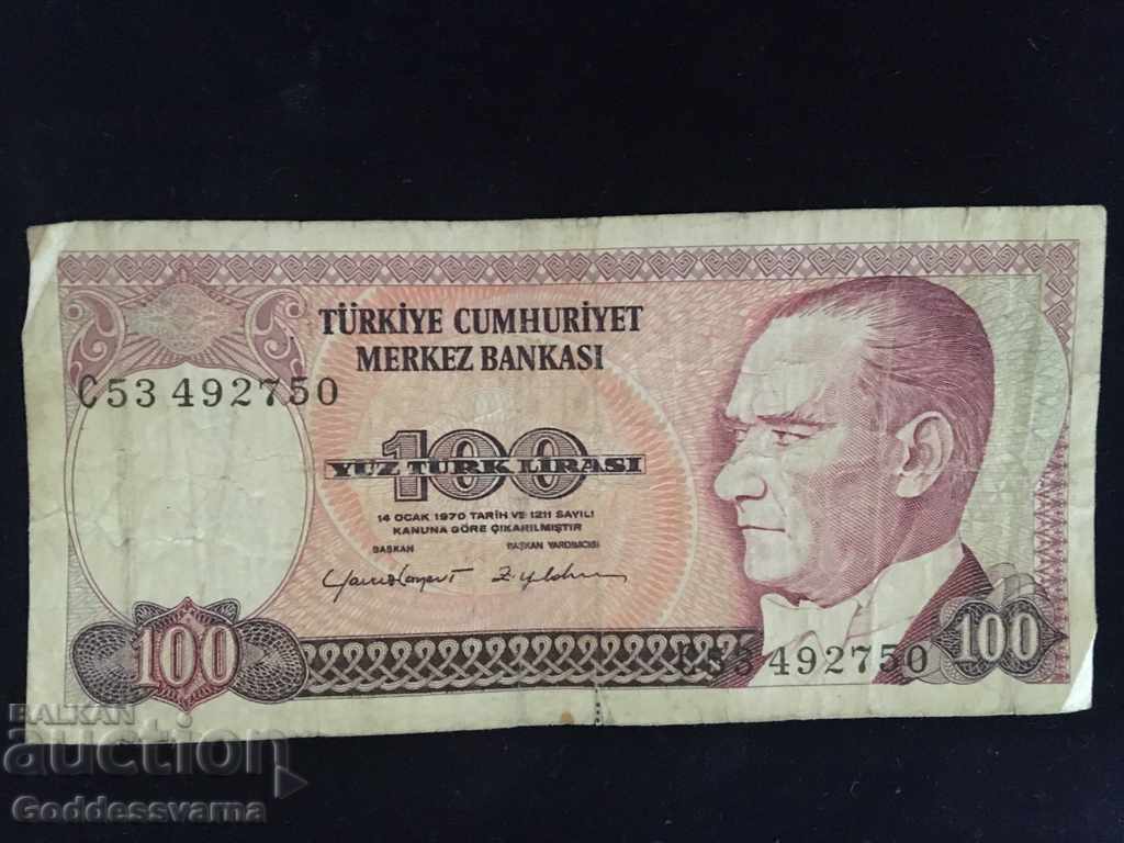 Τουρκία 100 Lirasi 1970 Pick 194a