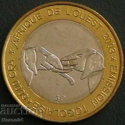 6000 franci 2003, Togo