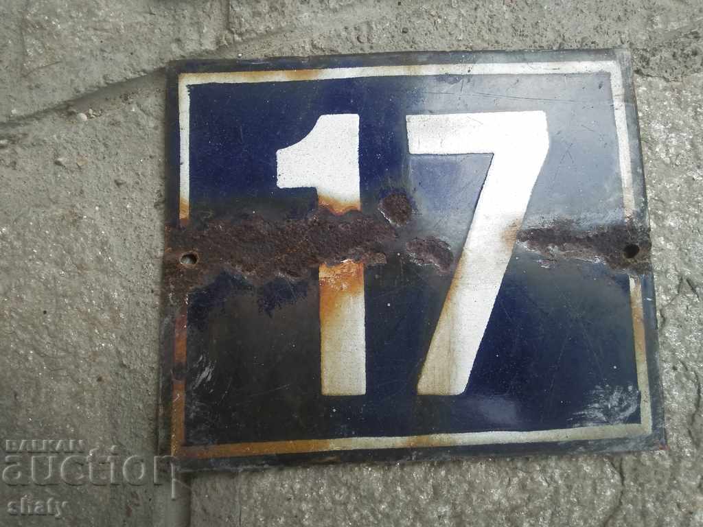 Delivery of Enamelled signs. The numbers.