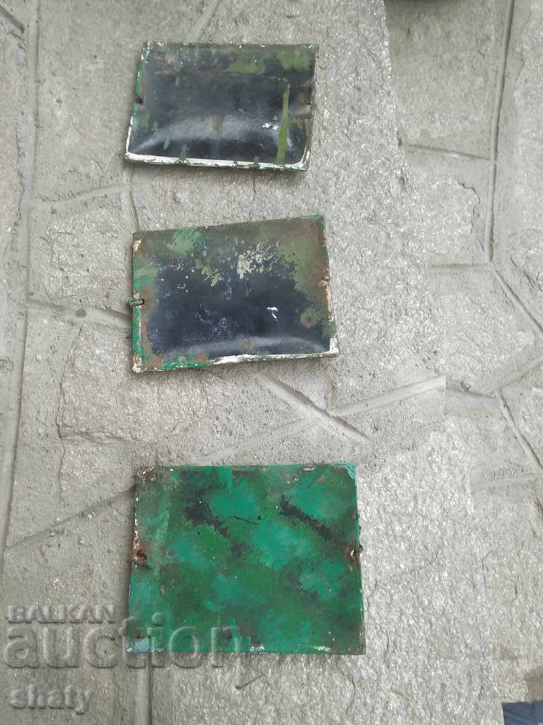 Enamelled signs. The numbers. - 5 Enamelled signs. The numbers. - 5