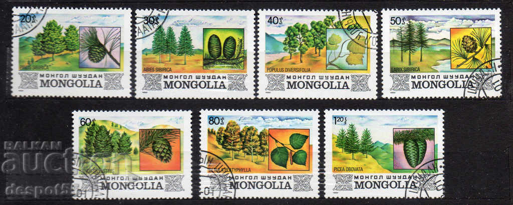 1982. Mongolia. Specii de copaci.
