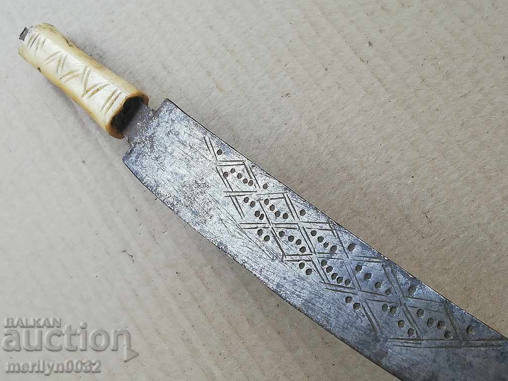 Old blade without a cane with engraving handkerchief shark blade - 6 Old blade without a cane with engraving handkerchief shark blade - 6