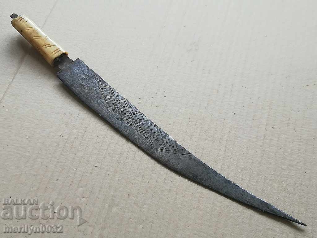 Old blade without a cane with engraving handkerchief shark blade