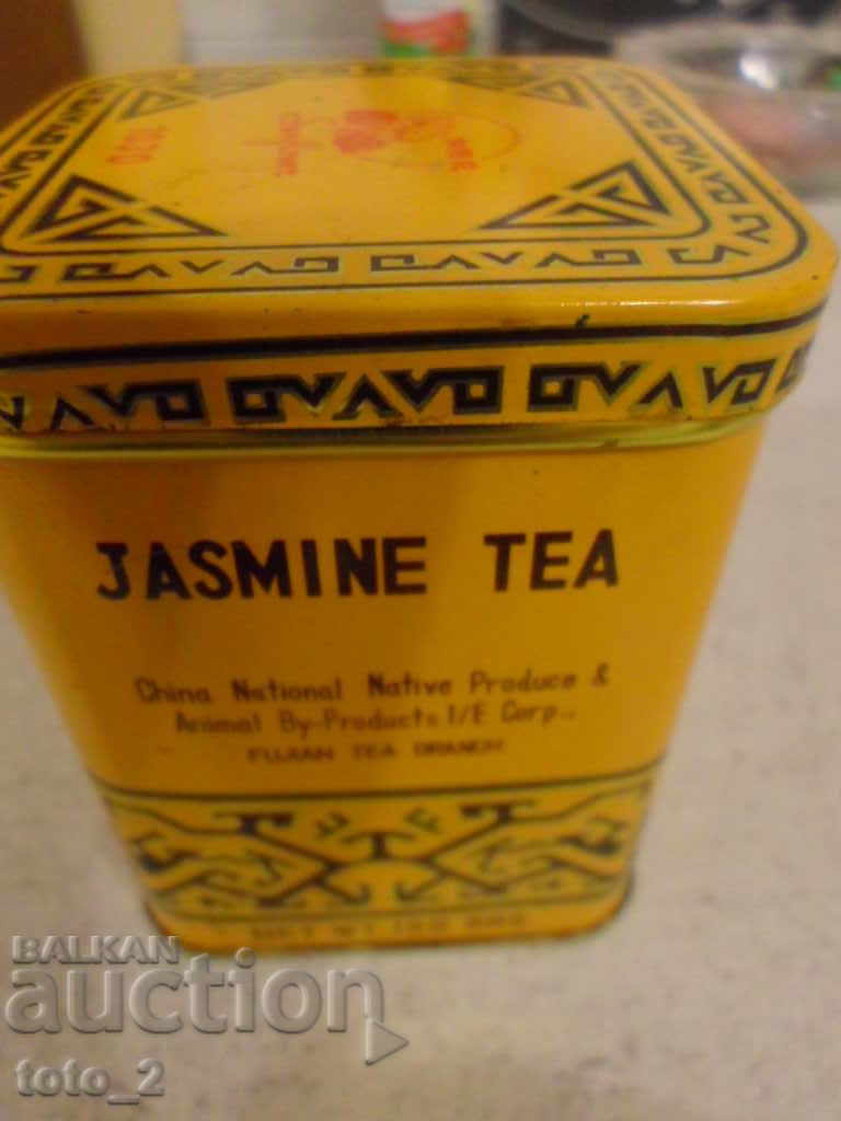 OLD METAL BOX OF JASMINE TEA
