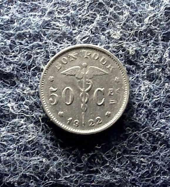 50 de cenți Belgia 1922