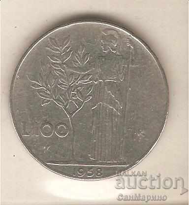 + Italia 100 de lire sterline 1958