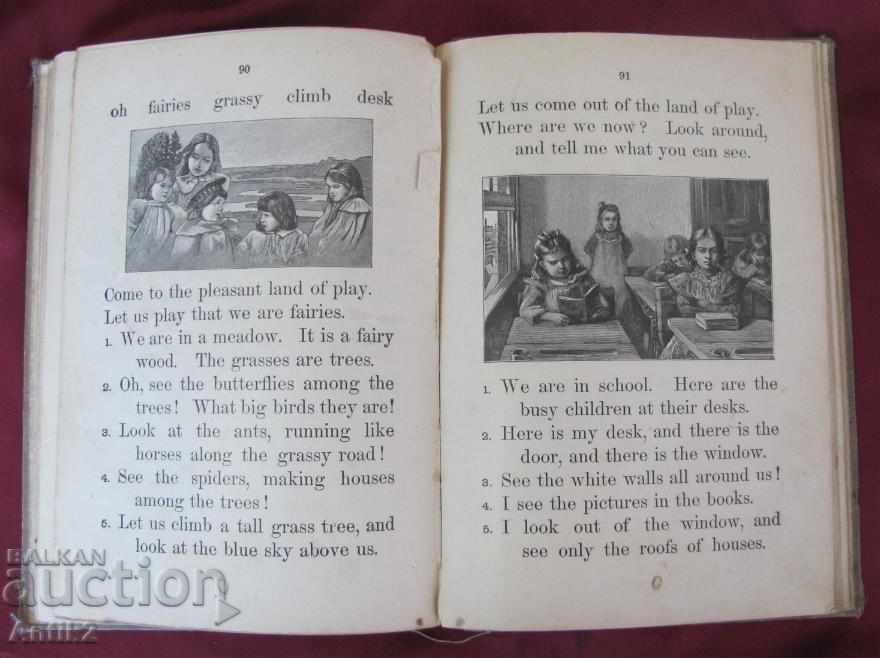 Доставка на 1897 год. Антикварна Детска Училищна Книга за Обучение Доставка на 1897 год. Антикварна Детска Училищна Книга за Обучение