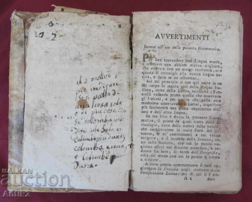 Licitație 1815 carte de gramatică latină Licitație 1815 carte de gramatică latină