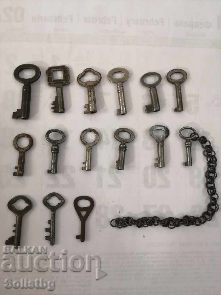 Lot of old hollow keys.