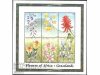 Mărturii pure într-o foaie mică de flori din 1999 din Tanzania
